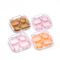 Palette d'ombres à paupières carrée Organisateur 4 couleurs Transparent Flip Cover Palette d'ombres à paupières en plastique Vernissage Mini Palette d'ombres à paupières