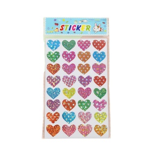 Laser Glitter Heart <b>Stickers</b> Colorful PVC Kindergarten Reward Children's Teaching Tools Set Self-Adhesive <b>Stickers</b> - Product Image 2
