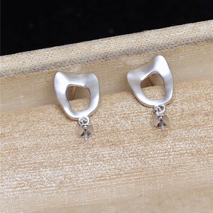 Support de boucles d'oreilles en argent S925 avec perle baroque, accessoire de mode personnalisé, polyvalent, élégant, composant de bijoux - Product Image 3