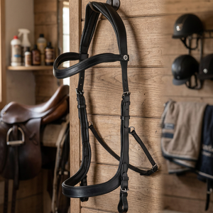 Brida Inglesa Negra para Carreras de Caballos, Decoración Personalizada, Equipo Ecuestre de Cuero, Modelo 0786, Superventas - Product Image 2