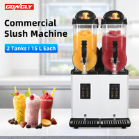 Machine à boissons glacées à congélation rapide 30L, double réservoir, machine à glace pilée commerciale pour cinéma et buffet