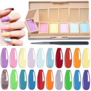 BOZLIN 2024 Printemps Série 20 Couleurs Solide <span class=keywords><strong>Pastel</strong></span> Crème Pudding Soak Off UV Vernis À Ongles Gel Solide avec Brosse À Ongles - Product Image 1