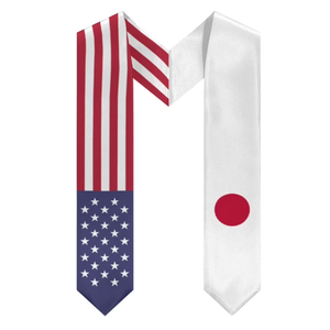 <strong>Custom</strong> Japan &amp; <strong>United</strong> States Flag Unisex Graduation Sash Ribbon High Quality Modern Digital Printing Polyester - Product Image 1