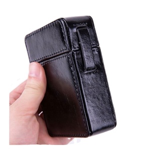 PU Leather Flip-Top Cigarette Case with Lighter Pocket, Scratch-Resistant Organizer, Personalized <b>Gift</b> Box - Product Image 3