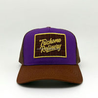 Gorra Trucker Snapback Personalizada de Dos Tonos con Parche de Chocolate Bordado y Malla Trasera para Marcas de Moda