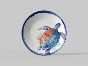 Assiettes de service en mélamine imprimées animaux marins bleus et blancs, incassables et réutilisables, pour barbecue, vente en gros - Product Image 4