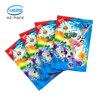 Sachet d'emballage métallisé à trois soudures pour poudre détergente et gel lessive, impression hélio pour lessive