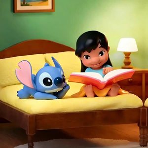 Nueva Llegada, 100% Original, Juego de 6 Figuras de PVC de <span class=keywords><strong>Lilo</strong></span> y Stitch, Serie Happy Daily, Caja Sorpresa, Juguetes Coleccionables, Regalo para Niños - Product Image 2