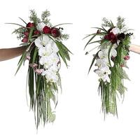 Bouquet de fleurs artificielles fait main, cascade forestière, pour studio photo, extérieur, poisson d'avril, photographie de remise de diplôme