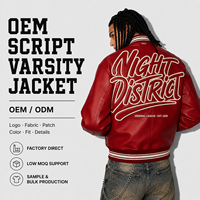 Chaqueta Varsity Extra Grande de Cuero PU con Botones a Presión, Logotipo Aplicado, Logotipo Personalizado, Fabricación en China, MOQ Bajo