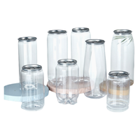 Bouteille à Boisson en Plastique PET Transparent de Haute Qualité OEM, Bidon en Plastique Personnalisé avec Logo d'Usine, et Couvercle en Aluminium pour Soda