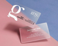 Cartes de visite professionnelles transparentes en PVC de haute qualité, personnalisées, imperméables, avec impression numérique laminée et logo pour usage professionnel