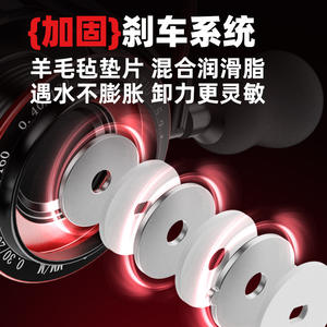 รอกตกปลาโลหะทั้งหมด แบบหมุนมือขวา สำหรับตกปลาทะเลและตกปลาหิน พร้อมด้ามจับสีแดงและดีไซน์รังผึ้ง - Product Image 5