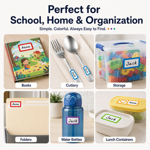 Etiquetas de Vinilo Personalizadas con Nombre, Resistentes al Agua y Aptas <span class=keywords><strong>para</strong></span> Lavavajillas, Rollo de Pegatinas Personalizadas <span class=keywords><strong>para</strong></span> Niños, Escuela, Hogar, Organización y Almacenamiento - Product Image 5