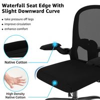 Chaise de bureau JOHOOFURNITURE avec siège rembourré pivotant, fonction massage, série Israel Conference, chaise gamer en mesh noir