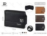 Portafoglio da uomo con chiusura a bottone singolo, 7 pollici, materiale PU, chiusura a scatto, stile minimalista - Product Image 1