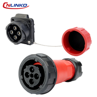 Kit de connecteurs circulaires CNLINKO DL28 50A entièrement en plastique à souder, avec montage sur panneau à bride, étanche IP68, pour aviation
