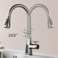 Robinet de cuisine intelligent ELOILO à régulation automatique par induction, avec capteur, affichage numérique, bec extractible à 360 degrés, poignée unique
