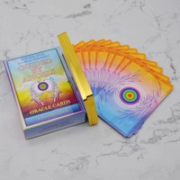 Cartes de tarot personnalisées en gros d'usine, impression personnalisée, feuille d'or et d'argent, cartes de tarot laser, cartes d'oracle, jeu avec livret, boîte à couvercle et fond