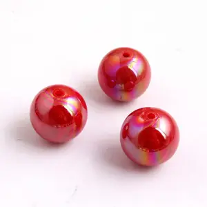 Beading Supplier Wholesale Colorful Solid Ab Color Fashion New Chunky Beads For Jewelry Making Shinny Acrylic Beads