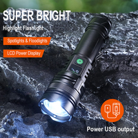 Lampe torche militaire en alliage d'aluminium 20W à faisceau longue portée, rechargeable par USB, avec mise au point réglable pour usage de sécurité - Certifiée IPX4