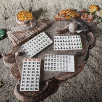Mahjong américain Lamajo moderne de luxe sur le thème de l'océan, 160 tuiles en acrylique, écologique, pliable, résistant à l'eau, jeu de table portable