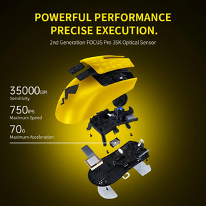 เมาส์เกมมิ่งไร้สาย Razer Pokémon Pikachu Edition Viper V3 Pro SE, น้ำหนักเบาพิเศษ 54 กรัม, เมาส์เซ็นเซอร์ออปติคอล 35K - Product Image 4