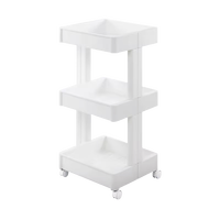 Chariot de rangement mobile en plastique pour la maison, étagère à snacks et épices, roulettes mobiles, design à trois niveaux, capacité de 6 à 10 L pour la cuisine et le salon
