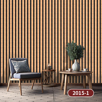 Panneau mural acoustique en MDF avec placage de chêne fumé naturel, rainuré, décoratif, en fibre de bois, pour les murs intérieurs des bureaux, des hôtels et des maisons
