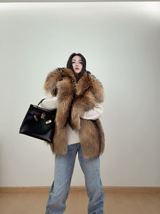 Gilet in Vera Pelliccia <span class=keywords><strong>di</strong></span> Procione per Donna, Collo Grande, Invernale, Spesso e Caldo, Senza Maniche, Giacca Corta - Product Image 5
