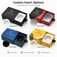 Petit pot en verre personnalisé pour concentré de cire ou huile, 3ml 5ml 7ml 9ml, avec boîtes à tiroir en papier et insert en mousse EVA