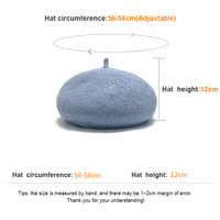 RongGuang Vente en gros – Nouveau Béret Unisexe en Laine de Haute Qualité, Chaud et Tendance, Couleur Unie, Style Classique, pour Femme et Homme