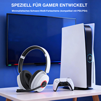 Casque de jeu sans fil RGB avec micro ENC, tri-mode BT5.3/2.4G/3.5mm, double connexion pour PS5 PS4 Switch PC Mac