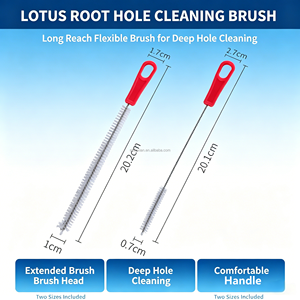 Cepillo de Limpieza de Orificios Largos y Flexibles para Raíz de Loto, Herramienta Limpiadora de Tubos y Pajuelas para Agujeros Profundos y Tubos Estrechos, Mantenimiento de Cocina - Product Image 2