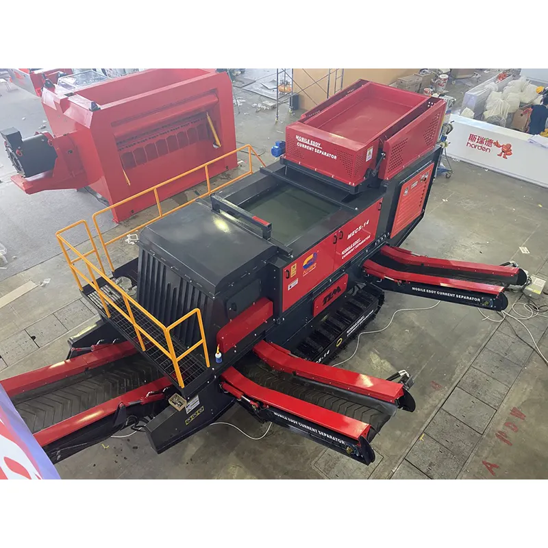 Mobile Eddy Current Separator non ferrous metal sorting waste scrap treatment machinery with magnetic separator