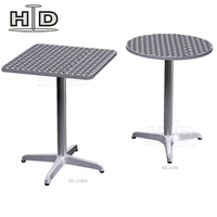Table ronde industrielle en aluminium Haida HD-J196 de haute qualité avec finition brossée pour une utilisation en extérieur et en intérieur, salon, salle à manger, hôtel