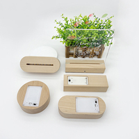 AAA Batterie 3D Sans Fil LED Lampe LED Base en Bois Rectangle Table Veilleuse Titulaire Blanc Chaud Éclairage Chambre Décor À La Maison