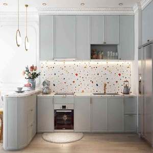 Gabinetes de Cocina Franceses Blancos de Madera de Diseño en Venta, Juego Completo de Gabinetes de Cocina Tradicionales Hechos en China - Product Image 3