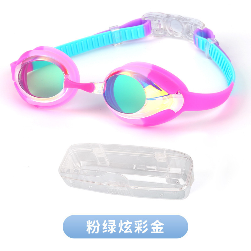 Pink, green, and iridescent gold (includes glasses case)