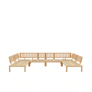 Ensemble de canapés de jardin en bois d'acacia massif, 6 pièces, meubles d'extérieur, design minimaliste naturel - Product Image 1