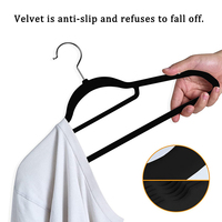 Vente chaude Velours Cintres 20/30/50 Pack Premium Cintres En Feutre Antidérapant Cintres pour Manteau Robuste Robuste