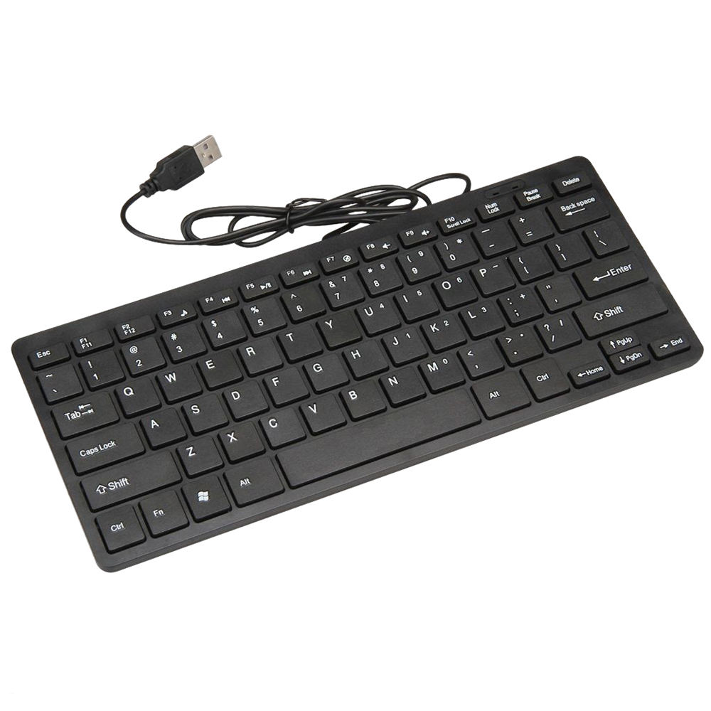 Mini Teclado Multimídia Com Fio 78 Teclas Do Teclado Para Laptop PC TV