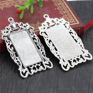 INTODIIYタイムジェム19x 38mm 2色レトロ長方形合金ペンダントボトムサポートジュエリーDIYボトムサポートアクセサリー - Product Image 6