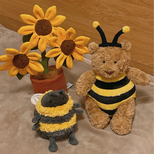 دمية قطيفة على شكل نحلة ألبي من مجموعة JC للذكرى السنوية الـ25، معلقة، من مجموعة الربيع والصيف، محشوة بقطن PP، لعبة حيوانات محشوة قابلة للغسل - Product Image 3