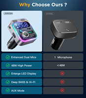 JOYROOM-Chargeur de voiture sans fil pour voiture, 48w Pd Type C, chargeur rapide, adaptateur bluetooth, émetteur fm