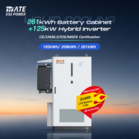 Armoire tout-en-un de refroidissement liquide pour extérieur avec onduleurs hybrides ESS 125 kW, batterie au lithium 314 Ah 261 kWh, IP54, conforme UN38.3