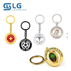 OEB promoción regalo llavero titular 3D doble cara giratoria baloncesto fútbol llaveros Metal llavero - Product Image 2