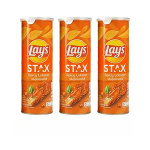 Croustilles de pommes de terre thaïlandaises Laays Stax de haute qualité, 100g, saveur épicée d'écrevisses, snacks exotiques - Product Image 2