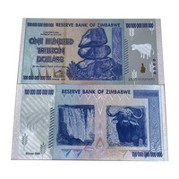Productos con Envío Gratuito, Muchos Diseños de Billetes de Banco de Zimbabue, Billete de Banco de Plástico Chapado en Oro