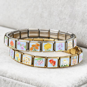 Vente <span class=keywords><strong>en</strong></span> gros personnalisée : Breloques italiennes <span class=keywords><strong>en</strong></span> acier inoxydable de 9 mm, motif fleurs du mois (<span class=keywords><strong>janvier</strong></span> à décembre), pour la création de bijoux et bracelets DIY - Product Image 2